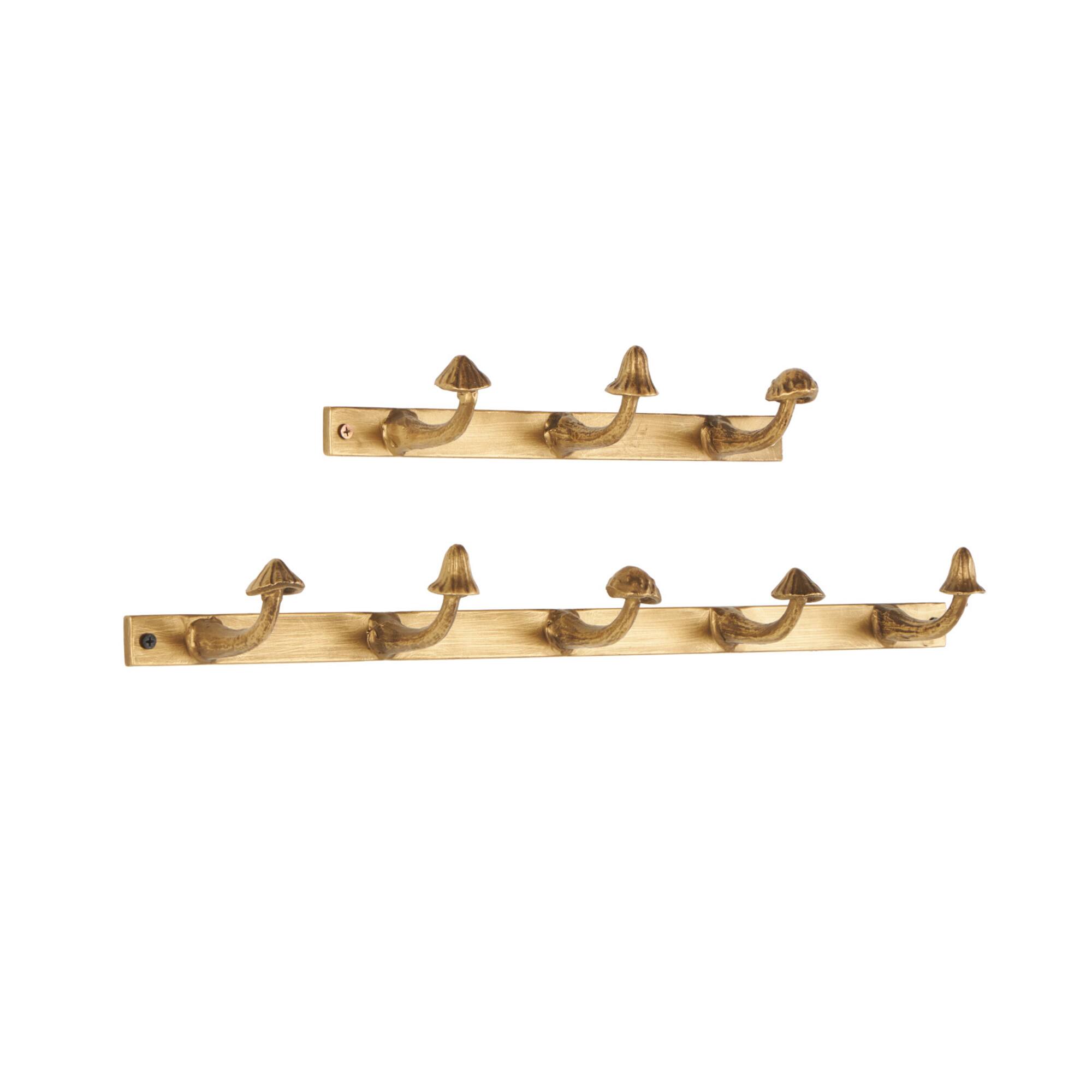Gold Metal Mushroom 8 Hanger Wall Hook Set, 2ct.